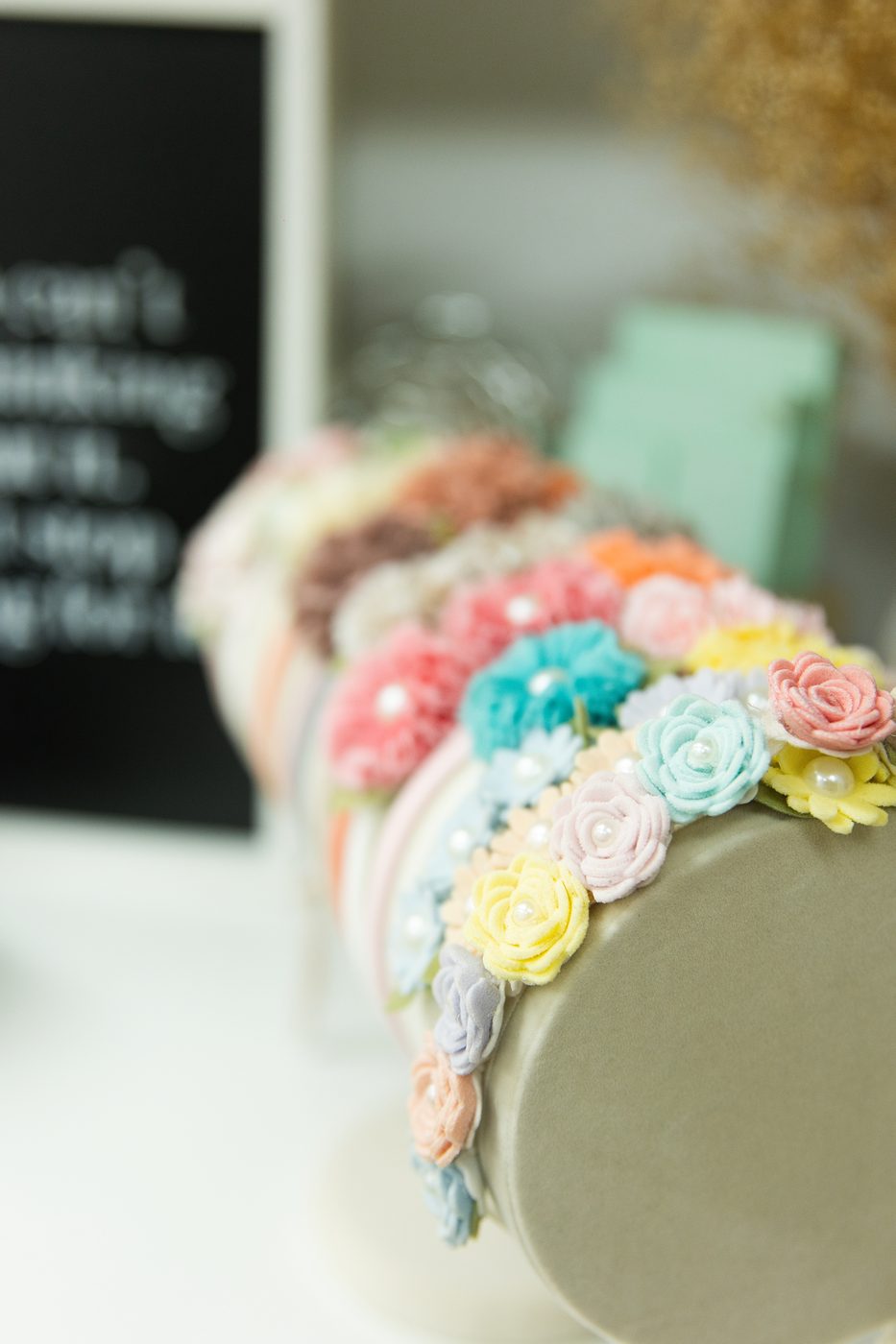 Headbands and accessories available at the studio